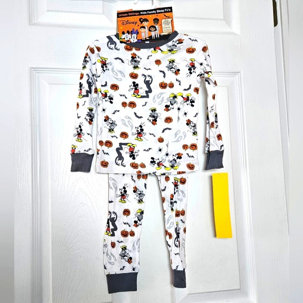 Disney unisex 2 piece Halloween‎ Mickey and Minnie mouse pajama set size 2T